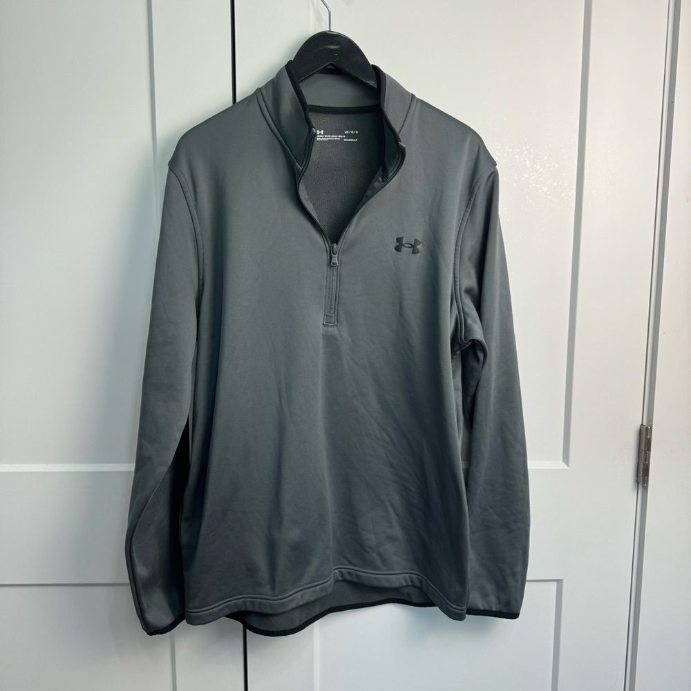 Under Armour Cold Gear Gray 1/2 Zip Men's Fleece Pullover 1357145 Size Large